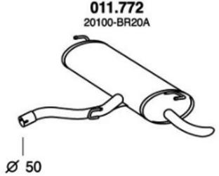 PEDOL Endschalldämpfer NISSAN 011.772 20100BR20A,20100JD200,20100JD21A Endtopf,Auspuff Endtopf,Nachschalldämpfer,ESD von PEDOL