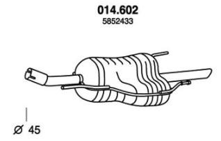 PEDOL Endschalldämpfer OPEL,VAUXHALL 014.602 13158590,13158597,5852433 Endtopf,Auspuff Endtopf,Nachschalldämpfer,ESD 5852437,93197200,854164 von PEDOL