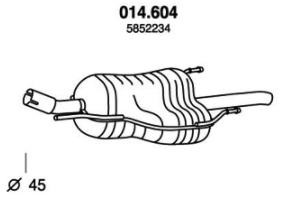 PEDOL Endschalldämpfer OPEL,VAUXHALL 014.604 5852257,13141033,5852434 Endtopf,Auspuff Endtopf,Nachschalldämpfer,ESD 5852438,854146,93197196,13158591 von PEDOL