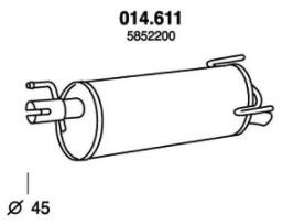 PEDOL Endschalldämpfer OPEL,VAUXHALL 014.611 5852200,93365307 Endtopf,Auspuff Endtopf,Nachschalldämpfer,ESD von PEDOL