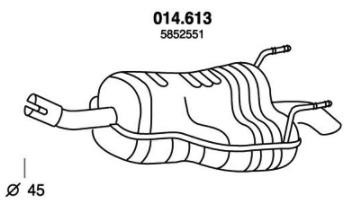 PEDOL Endschalldämpfer OPEL,VAUXHALL 014.613 13116516,5852551 Endtopf,Auspuff Endtopf,Nachschalldämpfer,ESD von PEDOL