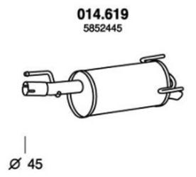 PEDOL Endschalldämpfer OPEL,VAUXHALL 014.619 13107578,5852445 Endtopf,Auspuff Endtopf,Nachschalldämpfer,ESD von PEDOL