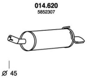 PEDOL Endschalldämpfer OPEL,VAUXHALL 014.620 5852307,13158999 Endtopf,Auspuff Endtopf,Nachschalldämpfer,ESD von PEDOL