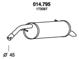 PEDOL Endschalldämpfer PEUGEOT,CITROËN 014.795 173087,1730T4 Endtopf,Auspuff Endtopf,Nachschalldämpfer,ESD von PEDOL