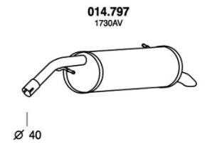 PEDOL Endschalldämpfer PEUGEOT 014.797 1730AV Endtopf,Auspuff Endtopf,Nachschalldämpfer,ESD von PEDOL