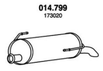 PEDOL Endschalldämpfer PEUGEOT 014.799 173020 Endtopf,Auspuff Endtopf,Nachschalldämpfer,ESD von PEDOL