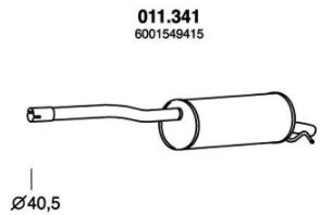 PEDOL Endschalldämpfer RENAULT,DACIA 011.341 6001549415 Endtopf,Auspuff Endtopf,Nachschalldämpfer,ESD von PEDOL