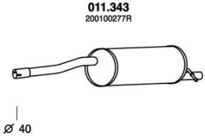 PEDOL Endschalldämpfer RENAULT,DACIA 011.343 200100277R,8200906499 Endtopf,Auspuff Endtopf,Nachschalldämpfer,ESD von PEDOL