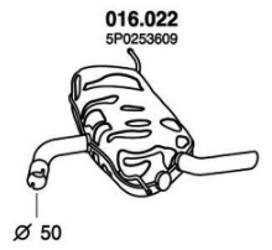 PEDOL Endschalldämpfer SEAT 016.022 5P0253609F,5P0253609 Endtopf,Auspuff Endtopf,Nachschalldämpfer,ESD von PEDOL