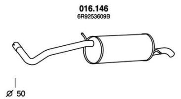 PEDOL Endschalldämpfer SKODA 016.146 6R9253609B Endtopf,Auspuff Endtopf,Nachschalldämpfer,ESD von PEDOL