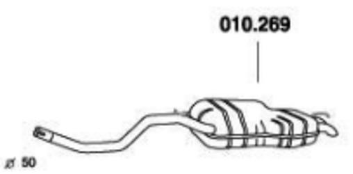 PEDOL Endschalldämpfer VW,AUDI,SEAT 010.269 1J6253609AR,1J6253609H,1M6253609 Endtopf,Auspuff Endtopf,Nachschalldämpfer,ESD von PEDOL