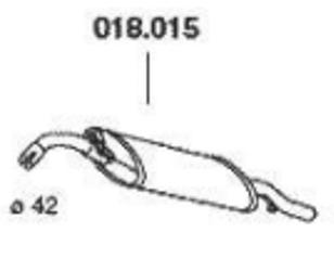 PEDOL Endschalldämpfer VW 018.015 191253609BJ,191253609BK,191253609P Endtopf,Auspuff Endtopf,Nachschalldämpfer,ESD 191253609Q von PEDOL