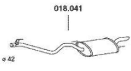 PEDOL Endschalldämpfer VW 018.041 1H6253609N,JZW253609B,1H6253609AC Endtopf,Auspuff Endtopf,Nachschalldämpfer,ESD von PEDOL