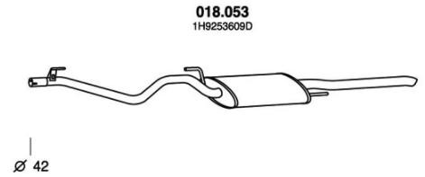 PEDOL Endschalldämpfer VW 018.053 JZW253609C,074253609AL,1H9253609D Endtopf,Auspuff Endtopf,Nachschalldämpfer,ESD JZW253609BP von PEDOL