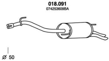 PEDOL Endschalldämpfer VW 018.091 074253609BA,JZW253609BM Endtopf,Auspuff Endtopf,Nachschalldämpfer,ESD von PEDOL