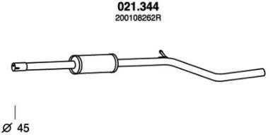 PEDOL Mittelschalldämpfer DACIA 021.344 200108262R MSD von PEDOL