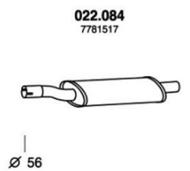 PEDOL Mittelschalldämpfer FIAT 022.084 46548655,7781517 MSD von PEDOL