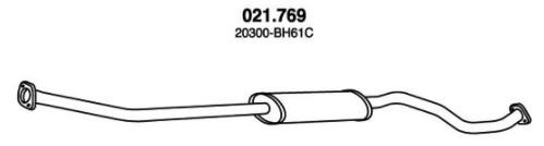 PEDOL Mittelschalldämpfer NISSAN 021.769 20300BH61C MSD von PEDOL