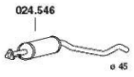 PEDOL Mittelschalldämpfer OPEL,VAUXHALL 024.546 852874,90265503 MSD von PEDOL