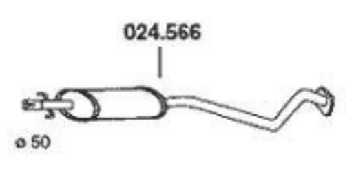 PEDOL Mittelschalldämpfer OPEL,VAUXHALL 024.566 5852063,5852112,90531286 MSD 24423018 von PEDOL