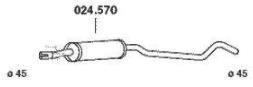 PEDOL Mittelschalldämpfer OPEL,VAUXHALL 024.570 5852088,9202076 MSD von PEDOL