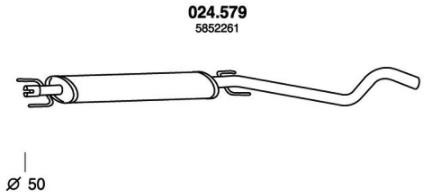 PEDOL Mittelschalldämpfer OPEL,VAUXHALL 024.579 5852261,5852262,5852302 MSD 5852673,13244456 von PEDOL