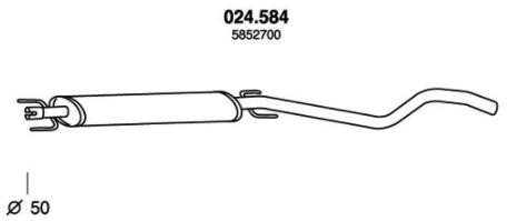 PEDOL Mittelschalldämpfer OPEL,VAUXHALL 024.584 13244455,5852420,5852421 MSD 5852672,5852700 von PEDOL