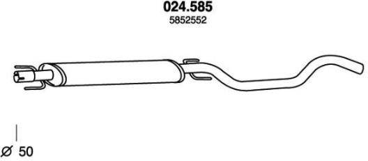 PEDOL Mittelschalldämpfer OPEL,VAUXHALL 024.585 5852552,5852232 MSD von PEDOL