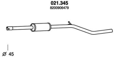 PEDOL Mittelschalldämpfer RENAULT,DACIA 021.345 8200906479,8200906496 MSD von PEDOL