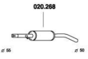 PEDOL Mittelschalldämpfer VW,AUDI,SKODA 020.268 1J0253209B,1J0253209N MSD von PEDOL