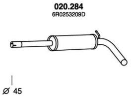 PEDOL Mittelschalldämpfer VW,AUDI,SKODA 020.284 6R0253209D,6R0253209L MSD von PEDOL