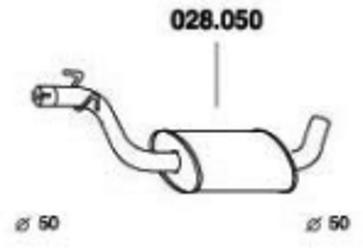 PEDOL Mittelschalldämpfer VW,AUDI 028.050 1K0253209C MSD von PEDOL