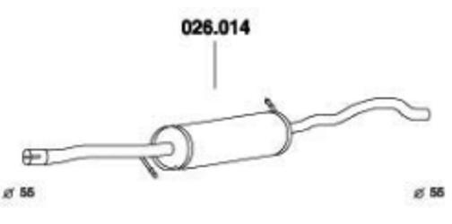 PEDOL Mittelschalldämpfer VW,FORD,SEAT 026.014 1211714,7M3253409M,7M3253409R MSD von PEDOL