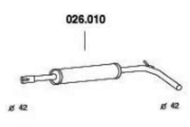 PEDOL Mittelschalldämpfer VW,SEAT 026.010 6K6253409,6K6253409J,6K6253409Q MSD von PEDOL