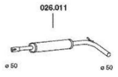 PEDOL Mittelschalldämpfer VW,SEAT 026.011 6K6253409A,6K6253409E,6K6253409L MSD 6K6253409N,JZW253409C,6K6253409AA von PEDOL