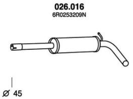 PEDOL Mittelschalldämpfer VW,SKODA,SEAT 026.016 6R0253209C,6R0253209N MSD von PEDOL