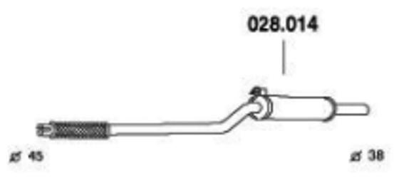 PEDOL Mittelschalldämpfer VW 028.014 867253209C,867253209K,867253209M MSD von PEDOL