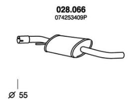 PEDOL Mittelschalldämpfer VW 028.066 074253409P,JZW253409M MSD von PEDOL