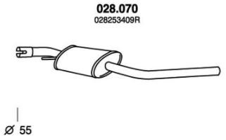 PEDOL Mittelschalldämpfer VW 028.070 028253409R,JZW253409J MSD von PEDOL