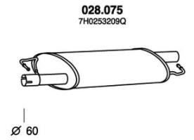 PEDOL Mittelschalldämpfer VW 028.075 7H0253209,7H0253209Q MSD von PEDOL