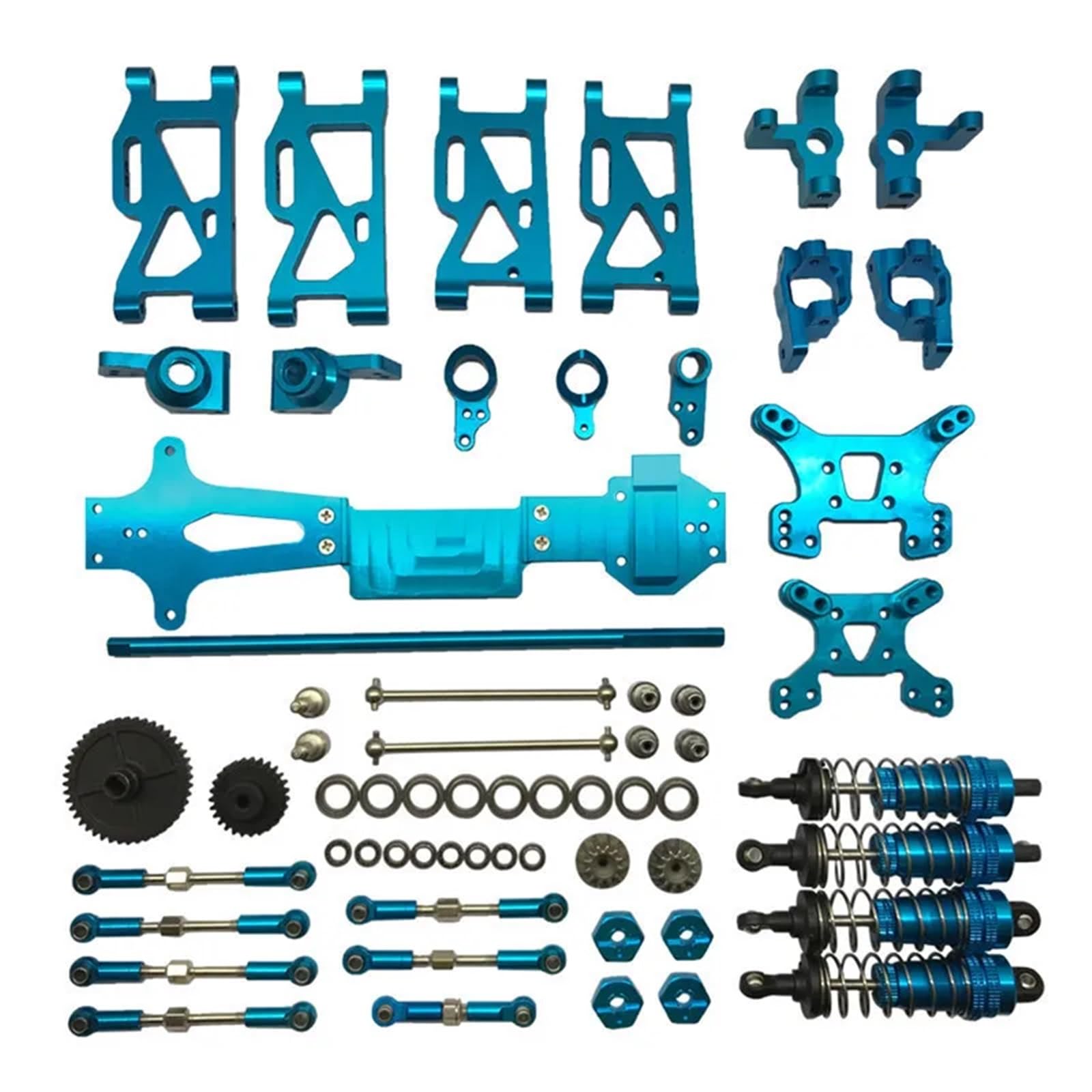 PEGGYLIN Metall-Upgrade, verstellbare Spurstange, Schwinge, Lenkbecher, 20er-Set, passend for WLtoys 1/14 144001 144010 144002 RC-Autoteile(Sky Blue) von PEGGYLIN