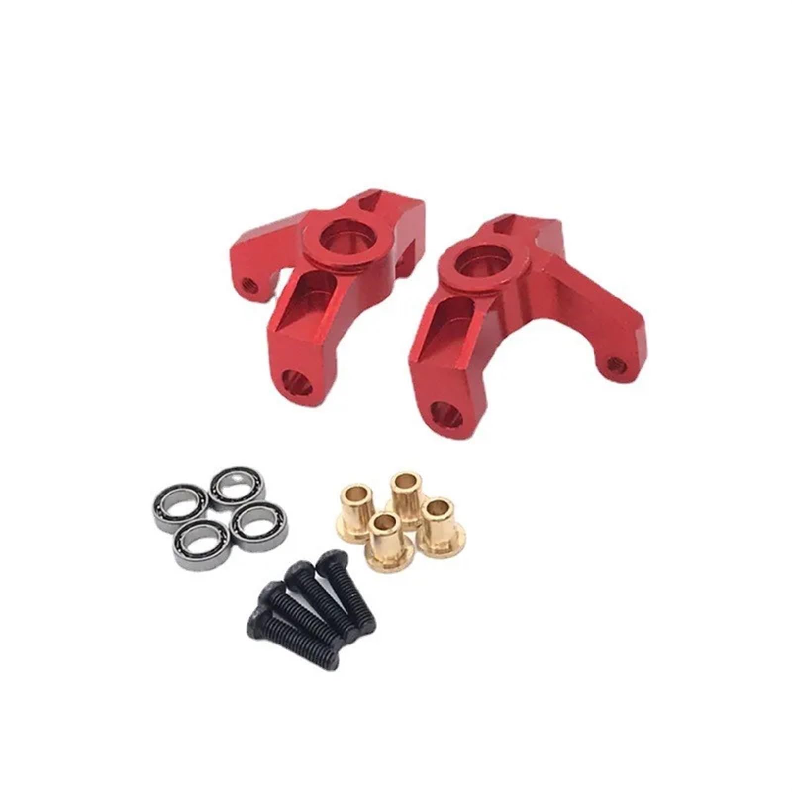 PEGGYLIN Metall-Upgrade Front Steering Cup 4 * 7 * 2 Lager Passend for WLtoys 144010 144001 144002 124016 124017 124018 124019 RC Autoteile(Red) von PEGGYLIN