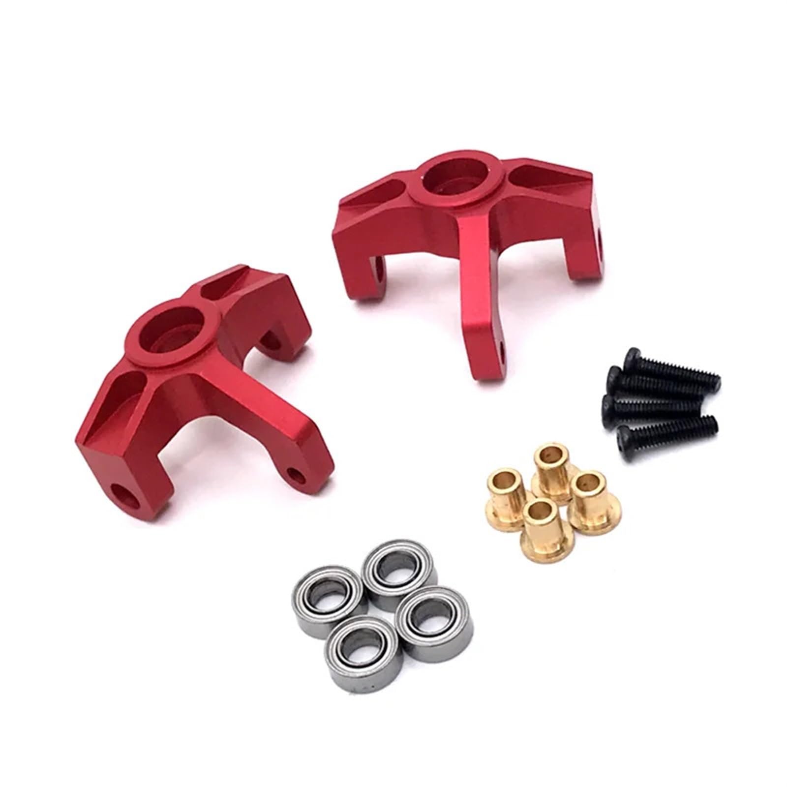 PEGGYLIN Metall-Upgrade-Lager Front Steering Cup Passend for LC Racing 1/14 WLtoys 144010 144001 144002 124017 124016 124018 124019 RC Autoteile(Red) von PEGGYLIN