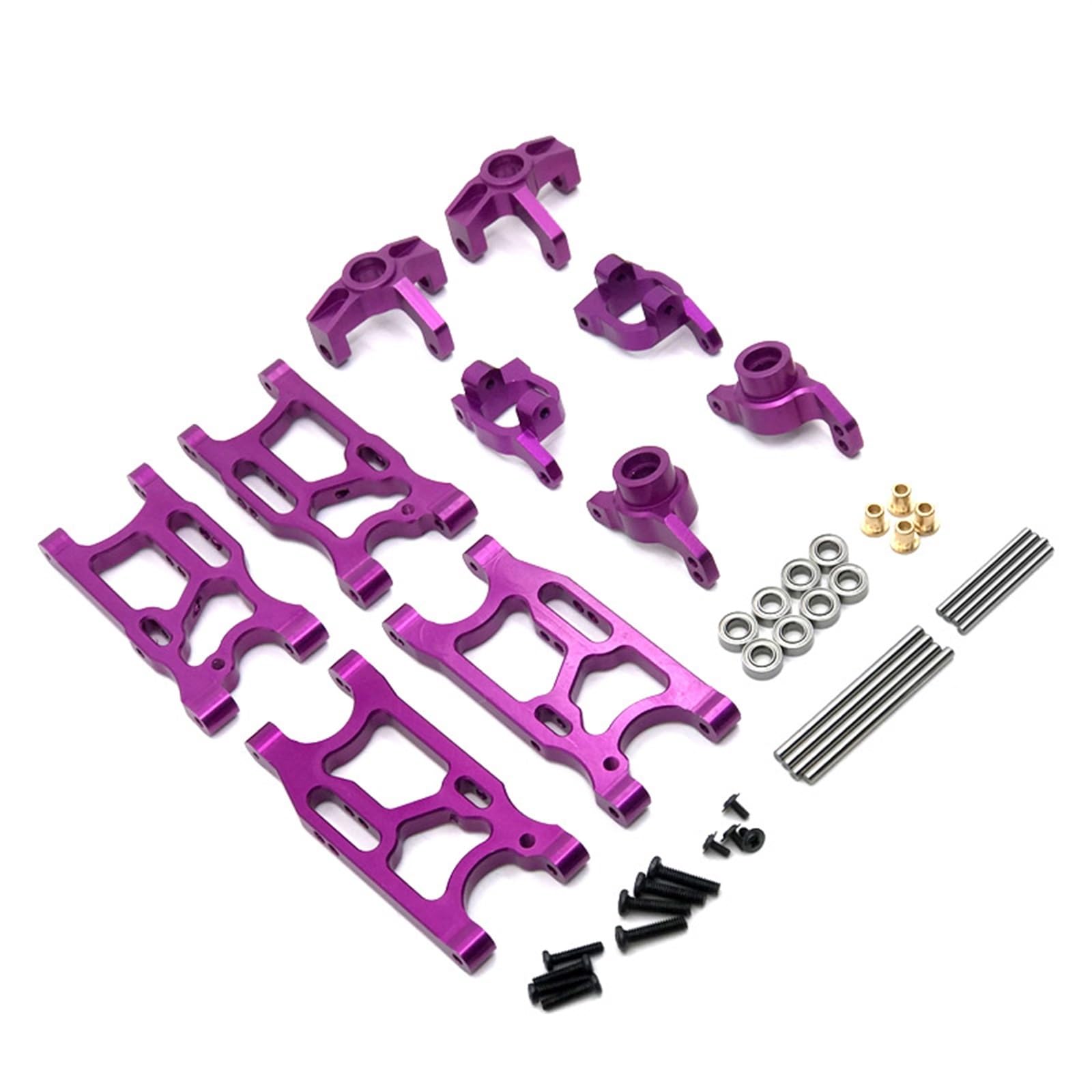 PEGGYLIN Upgrade Metall 4 * 8 * 3 Lager Lenkung Cup 6 Pack Fit for WLtoys 144010 144001 144002 124016 127017 124018 124019 LC 1/14 RC Auto Teile(Purple) von PEGGYLIN