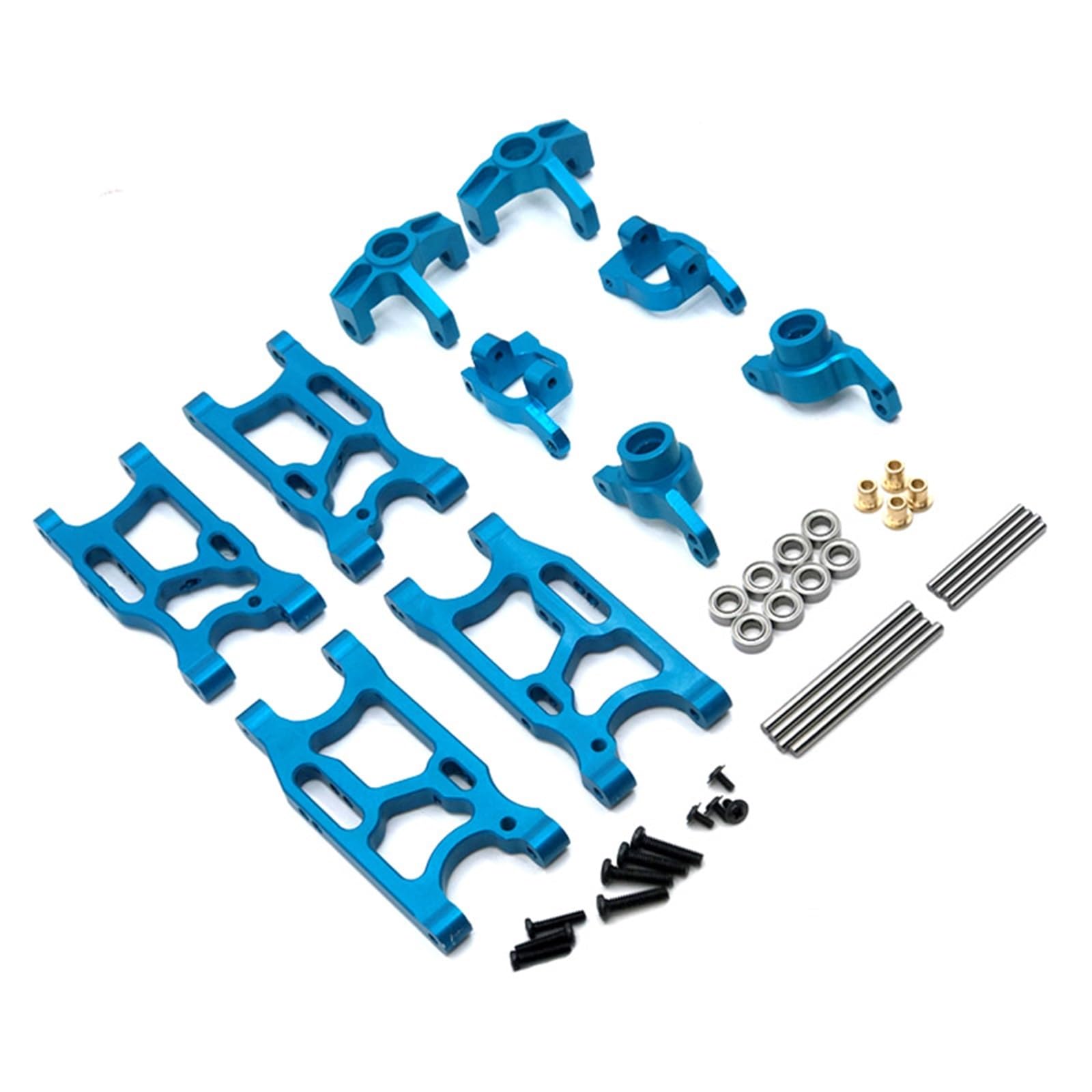 PEGGYLIN Upgrade Metall 4 * 8 * 3 Lager Lenkung Cup 6 Pack Fit for WLtoys 144010 144001 144002 124016 127017 124018 124019 LC 1/14 RC Auto Teile(Sky Blue) von PEGGYLIN