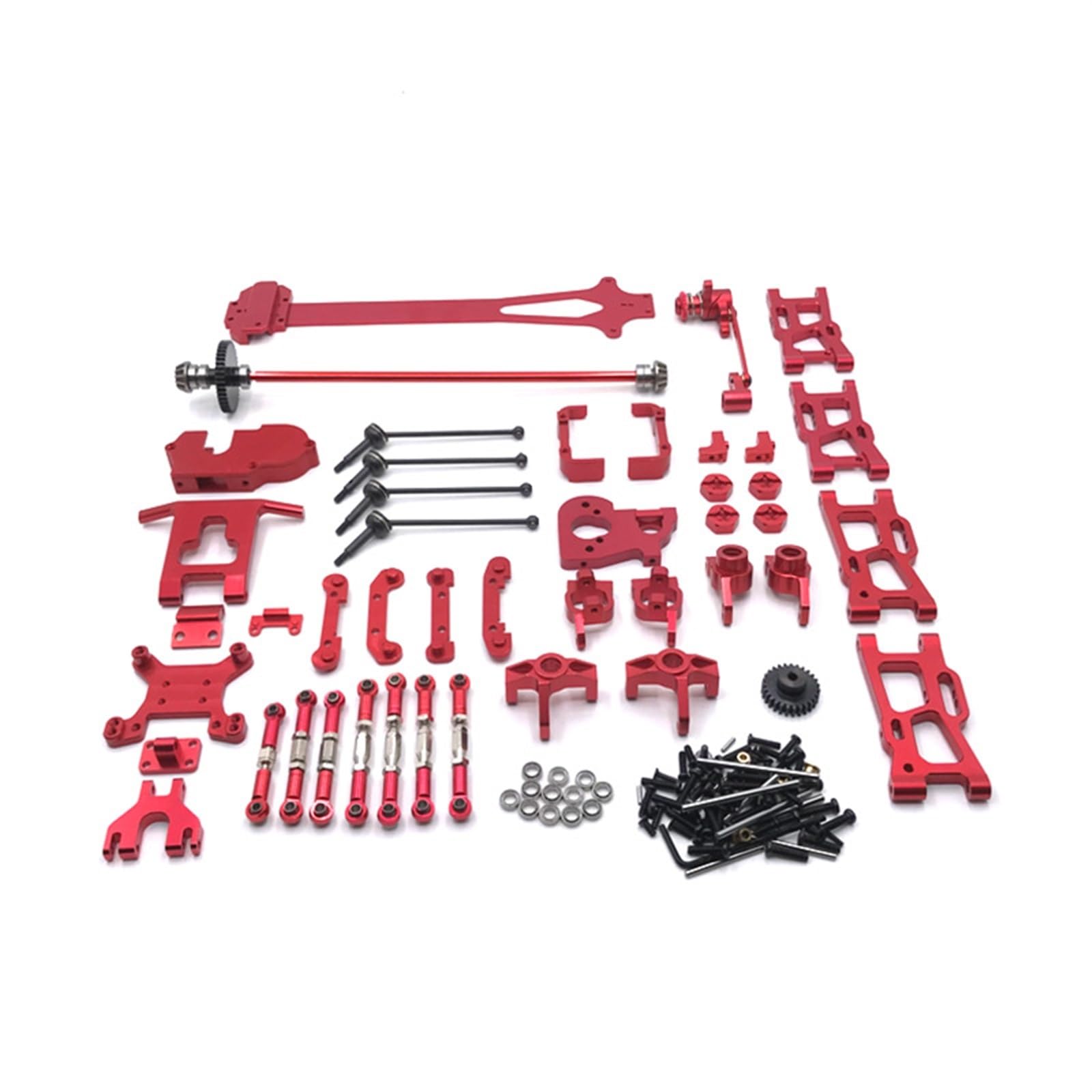 PEGGYLIN Upgrade Metall Modifikation Schwinge Antriebswelle Lenkbecher 21er Pack Passend for WLtoys 1/12 124018 124019 RC Autoteile(Red) von PEGGYLIN