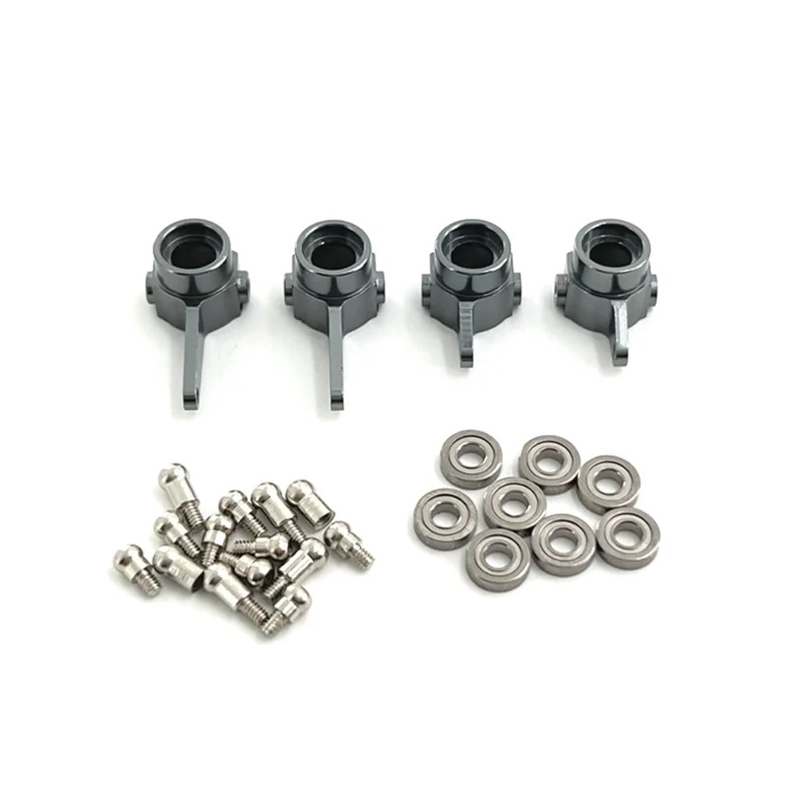 PEGGYLIN Verbesserte Lenkschale aus Metall, 3 x 7 x 2 mm Lager, passend for WLtoys 1/28 284161 284010 284131 K989 K979 K969 P929 P939 RC-Autoteile(Dark Grey) von PEGGYLIN