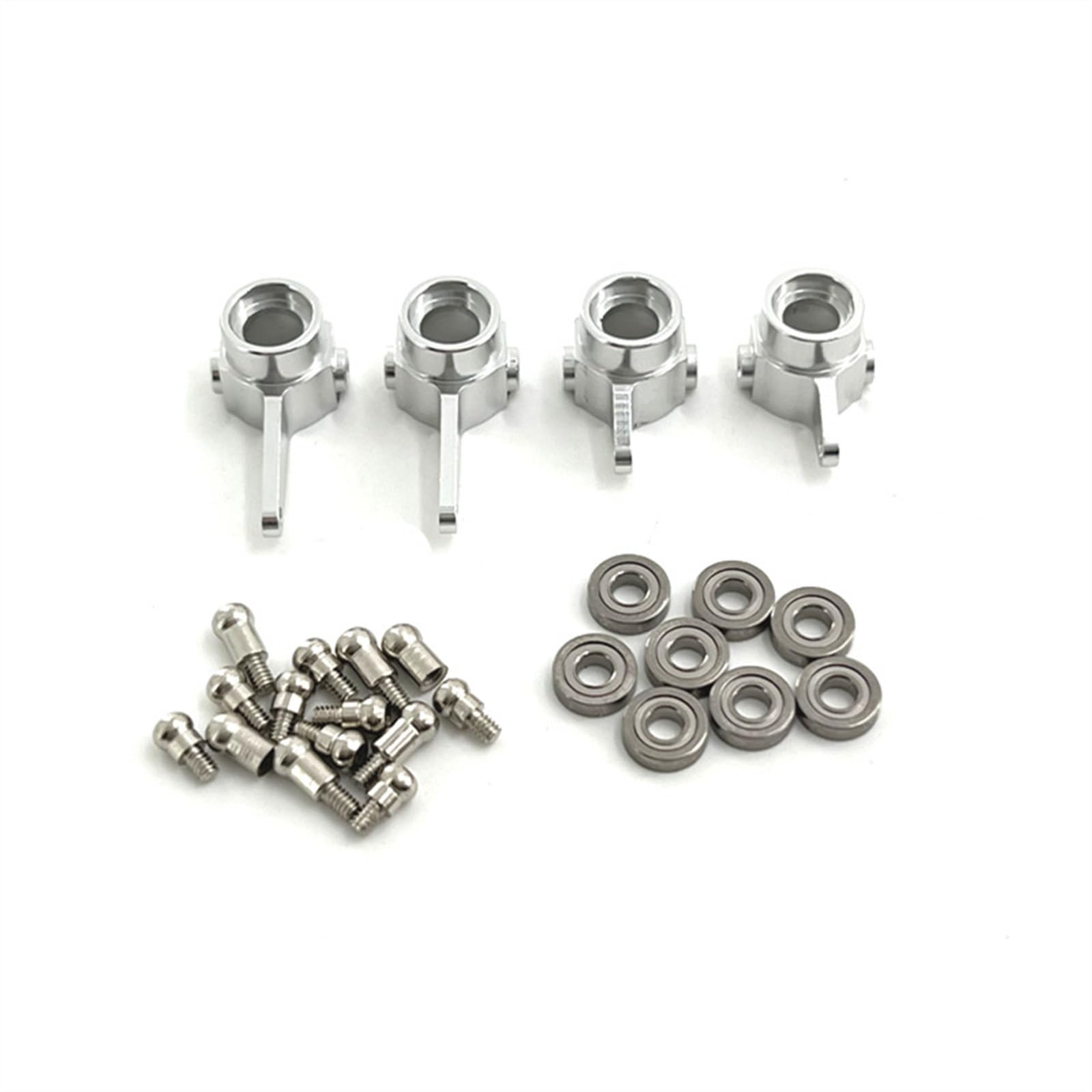 PEGGYLIN Verbesserte Lenkschale aus Metall, 3 x 7 x 2 mm Lager, passend for WLtoys 1/28 284161 284010 284131 K989 K979 K969 P929 P939 RC-Autoteile(Silver) von PEGGYLIN