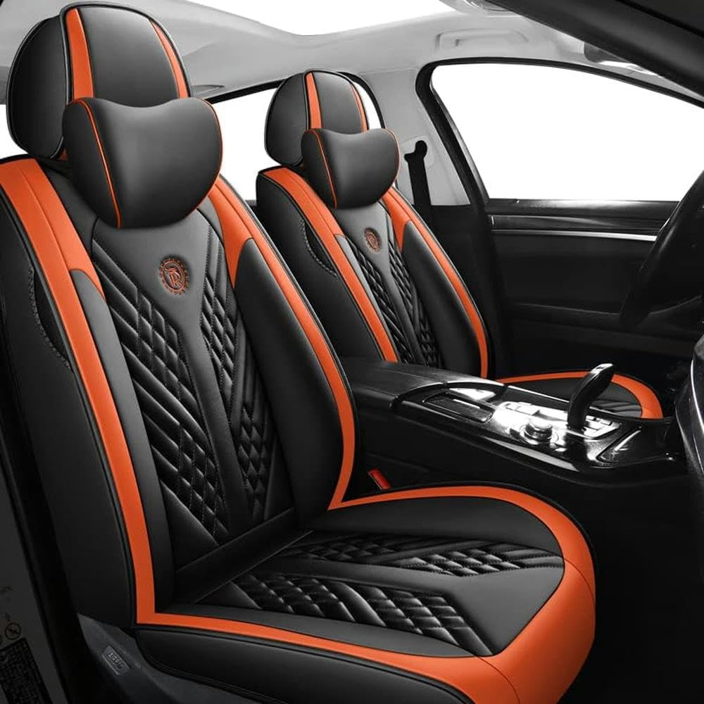 PEIIP Autositzbezüge sind geeignet für Alfa Romeo 159 Sportwagon (939B) 159 Sportwagon Q4 (939B) GT Q2 (937C), kompatibel mit Autositzbezügen, Orange Deluxe von PEIIP