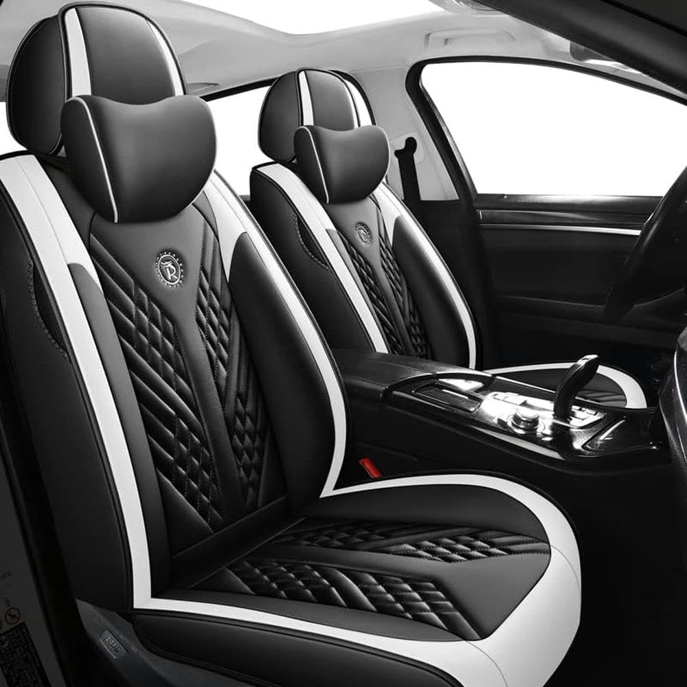 PEIIP Autositzbezüge sind geeignet für Hyundai i10, i20, i30, i40, ix20, ix35, ix55, kompatibel mit Autositzbezügen, Schwarz/Weiß Deluxe von PEIIP
